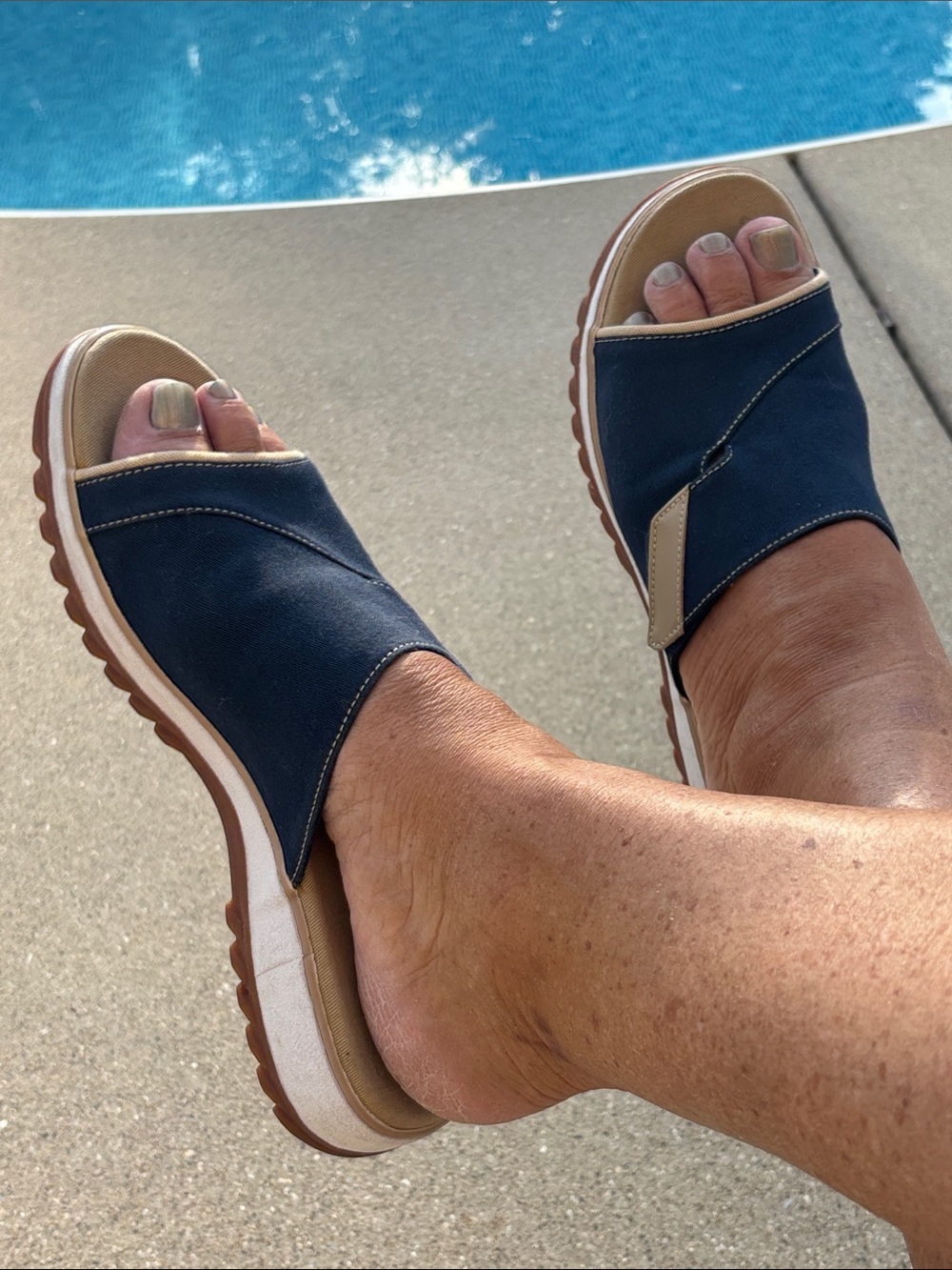 Clark’s Comfort Canvas Slip On Velcro Navy Slip-On Cushioned Sandals 9 9.5 10 - Picture 8 of 14